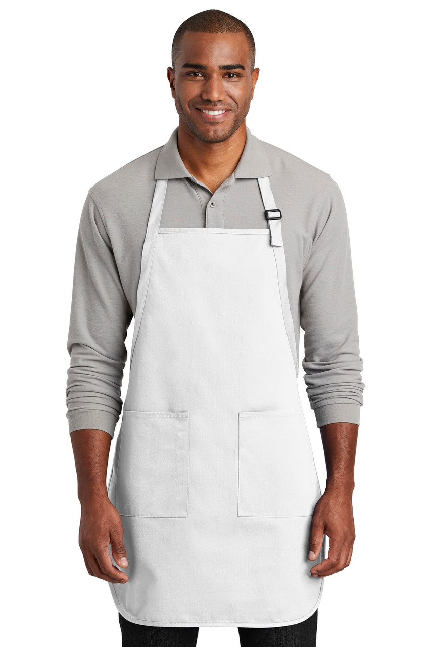 Port Authority ® Full-Length Two-Pocket Bib Apron. A600 White