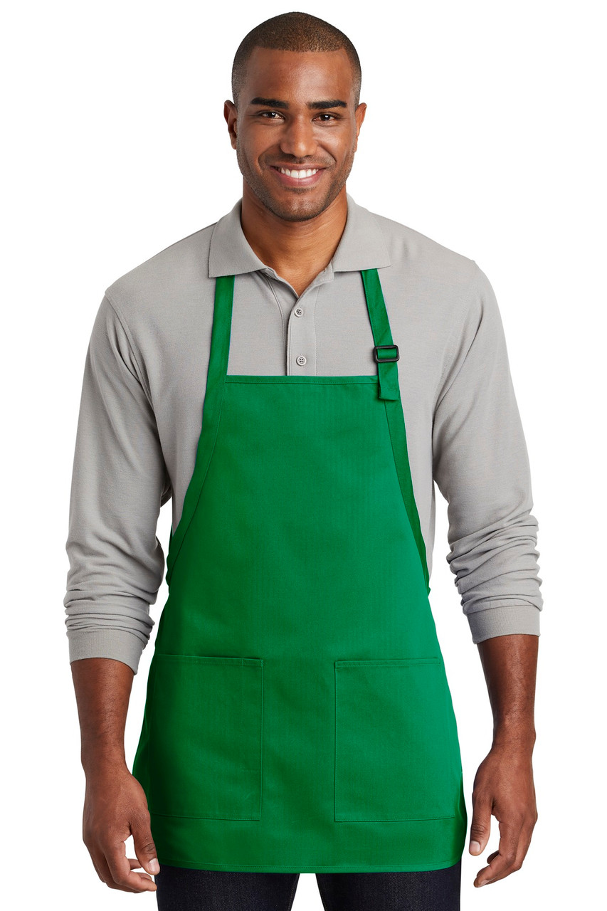 Port Authority ® Medium-Length Two-Pocket Bib Apron. A601 Kelly Green