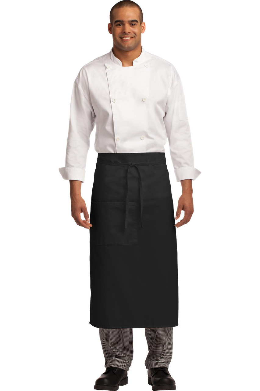 Port Authority® Easy Care Full Bistro Apron with Stain Release. A701 Black