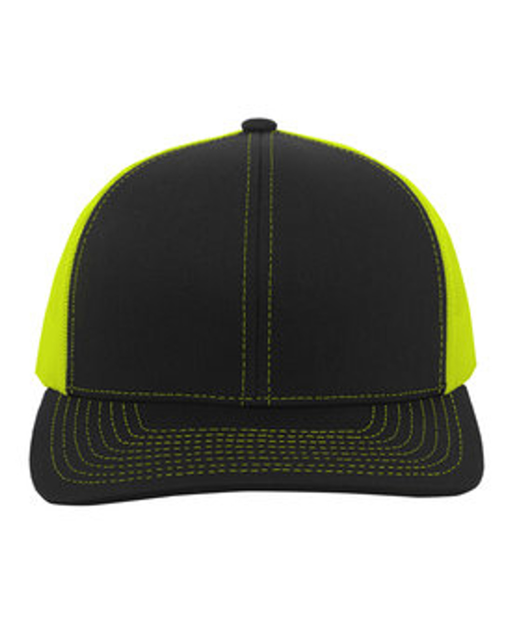 Trucker Snapback Hat 104C BLACK/ NEON YLLW