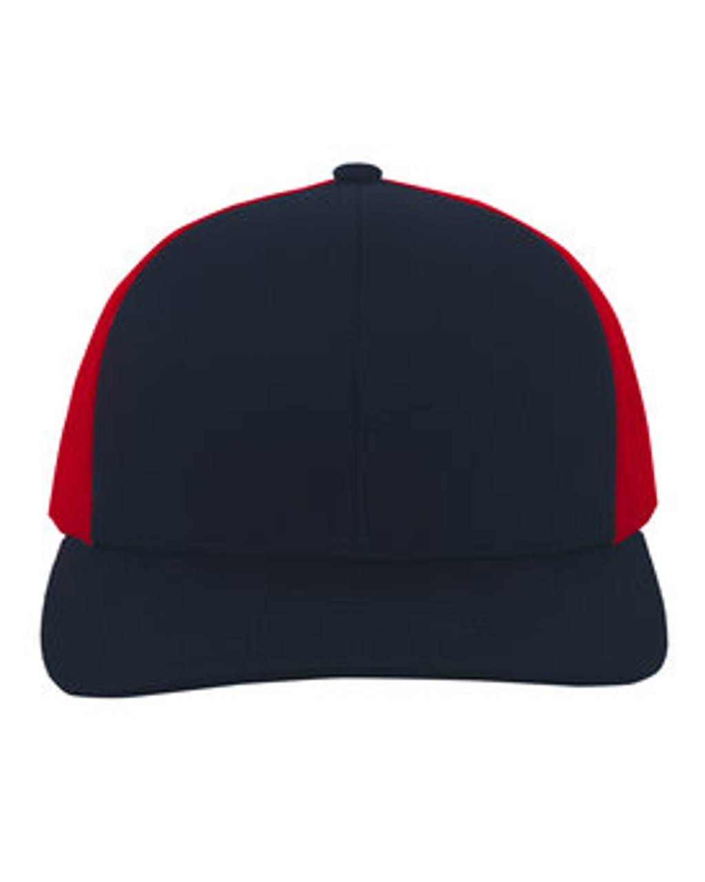 Trucker Snapback Hat 104C NAVY/ RED