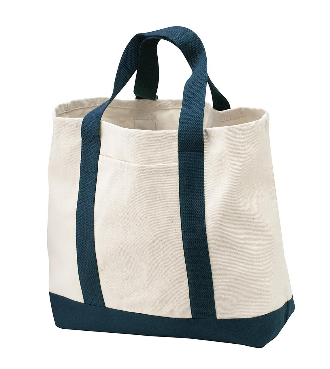 Port Authority® - Two-Tone Shopping Tote.  B400 Natural/ Navy