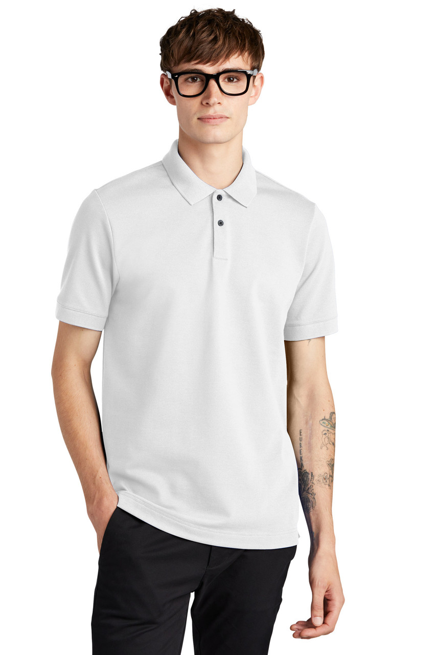 Mercer+Mettle™ Stretch Heavyweight Pique Polo MM1000 White