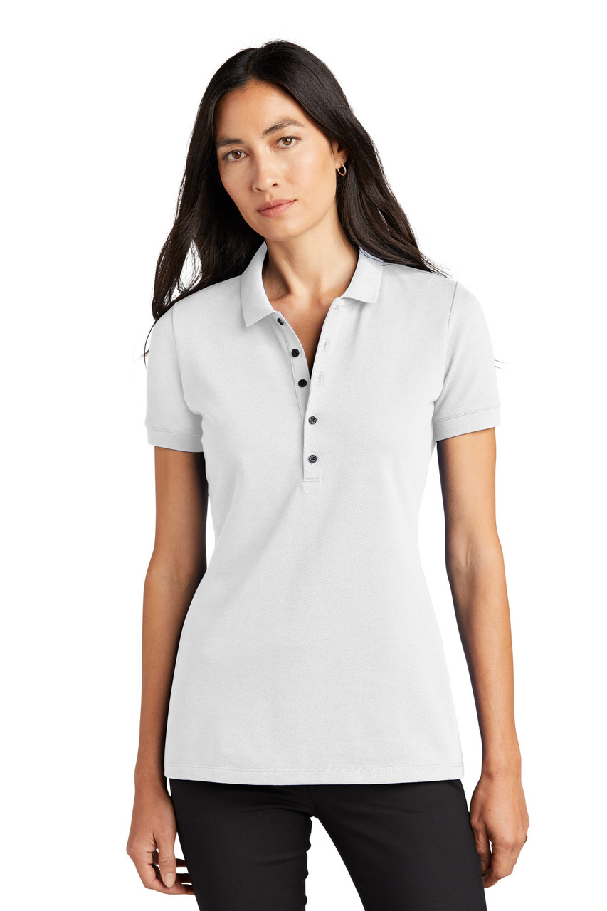 Mercer+Mettle™ Women's Stretch Heavyweight Pique Polo MM1001 White