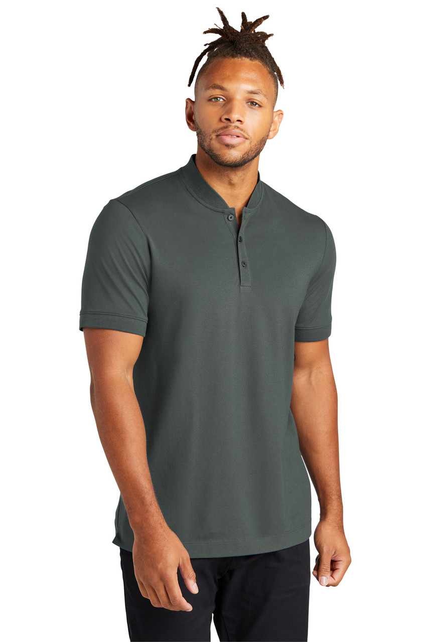 Mercer+Mettle™ Stretch Pique Henley MM1008 Anchor Grey