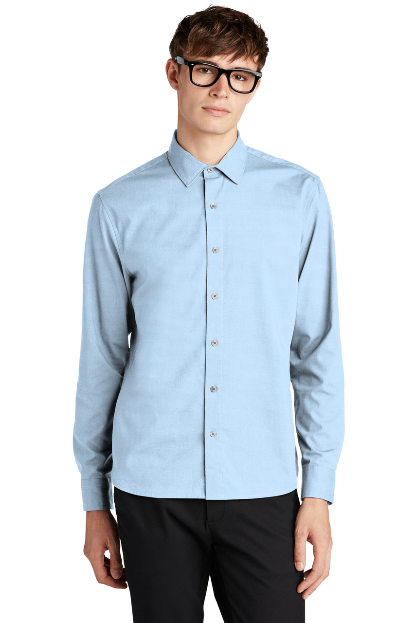 Mercer+Mettle™ Long Sleeve Stretch Woven Shirt MM2000 Air Blue End On End