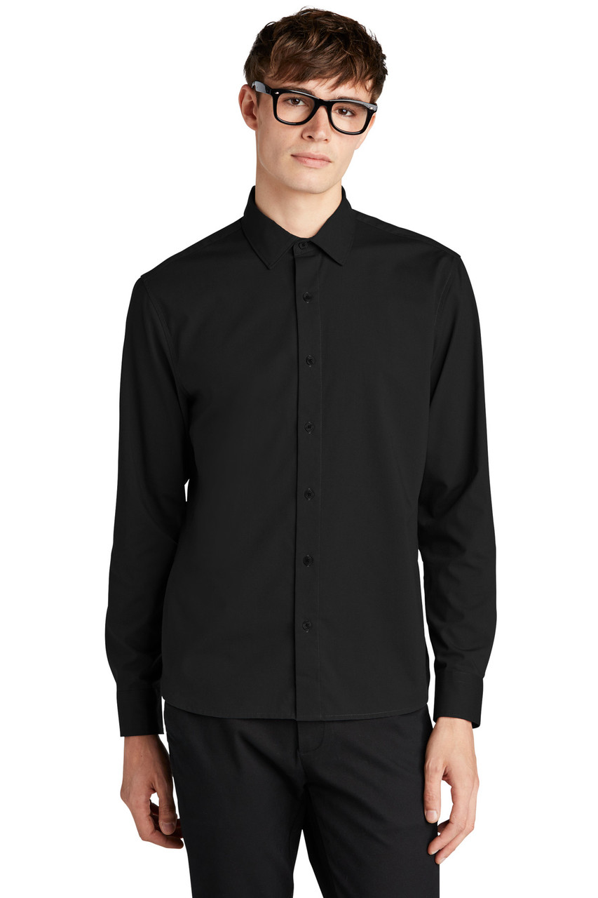 Mercer+Mettle™ Long Sleeve Stretch Woven Shirt MM2000 Deep Black