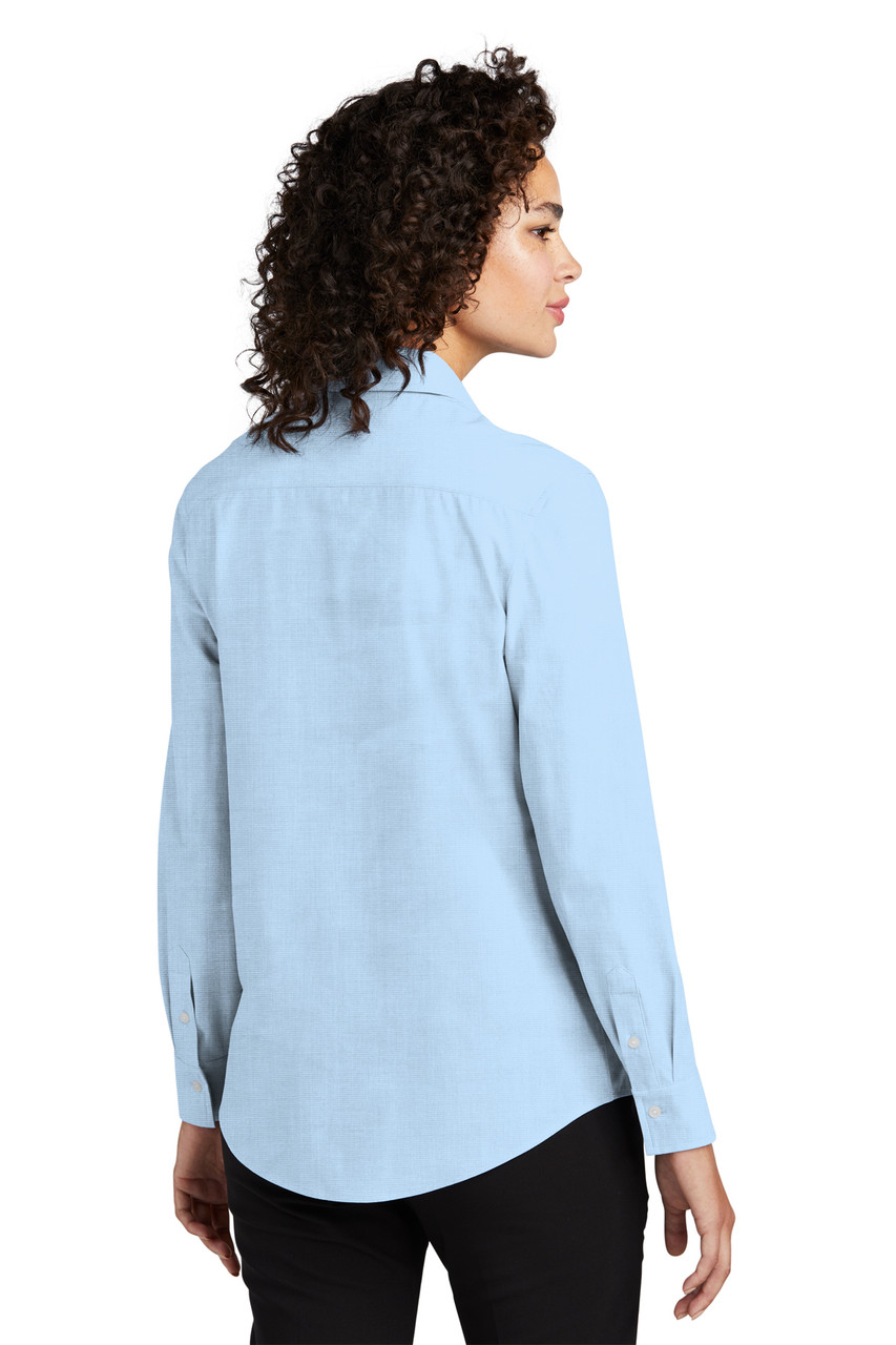 Mercer+Mettle™ Women's Long Sleeve Stretch Woven Shirt MM2001 Air Blue End On End Back