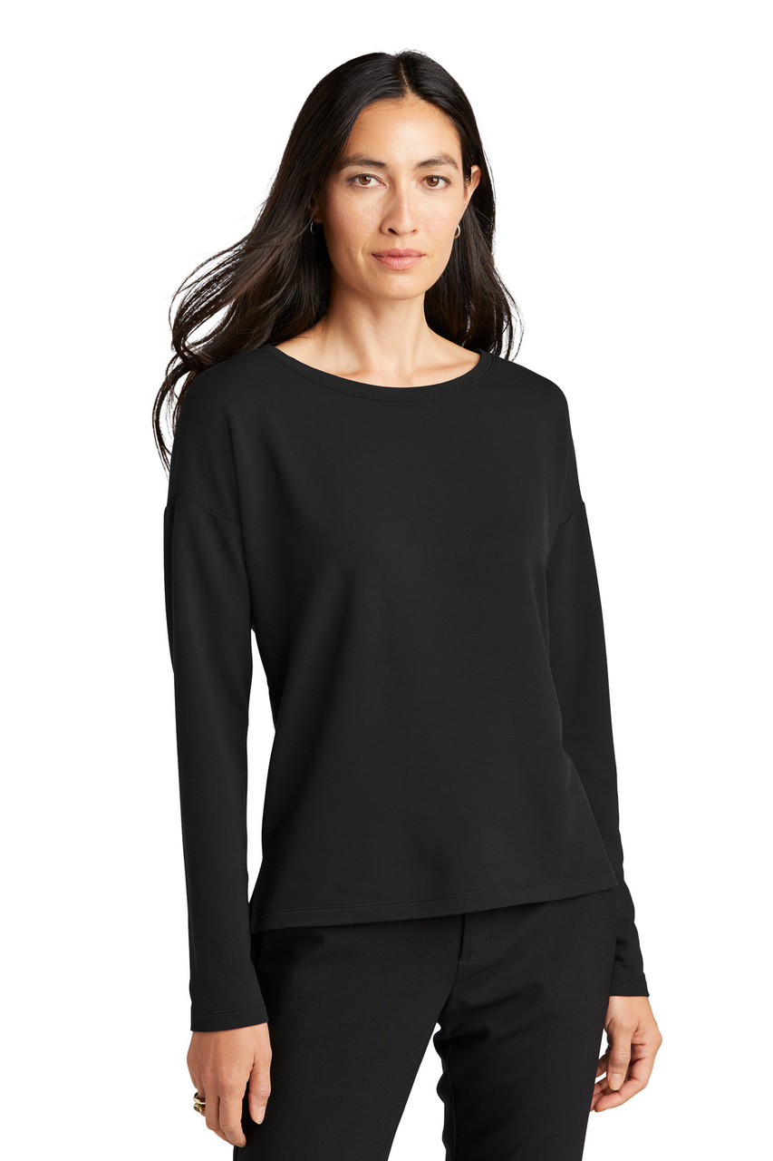 Mercer+Mettle™ Women's Stretch Drop Shoulder Pullover MM3013 Deep Black