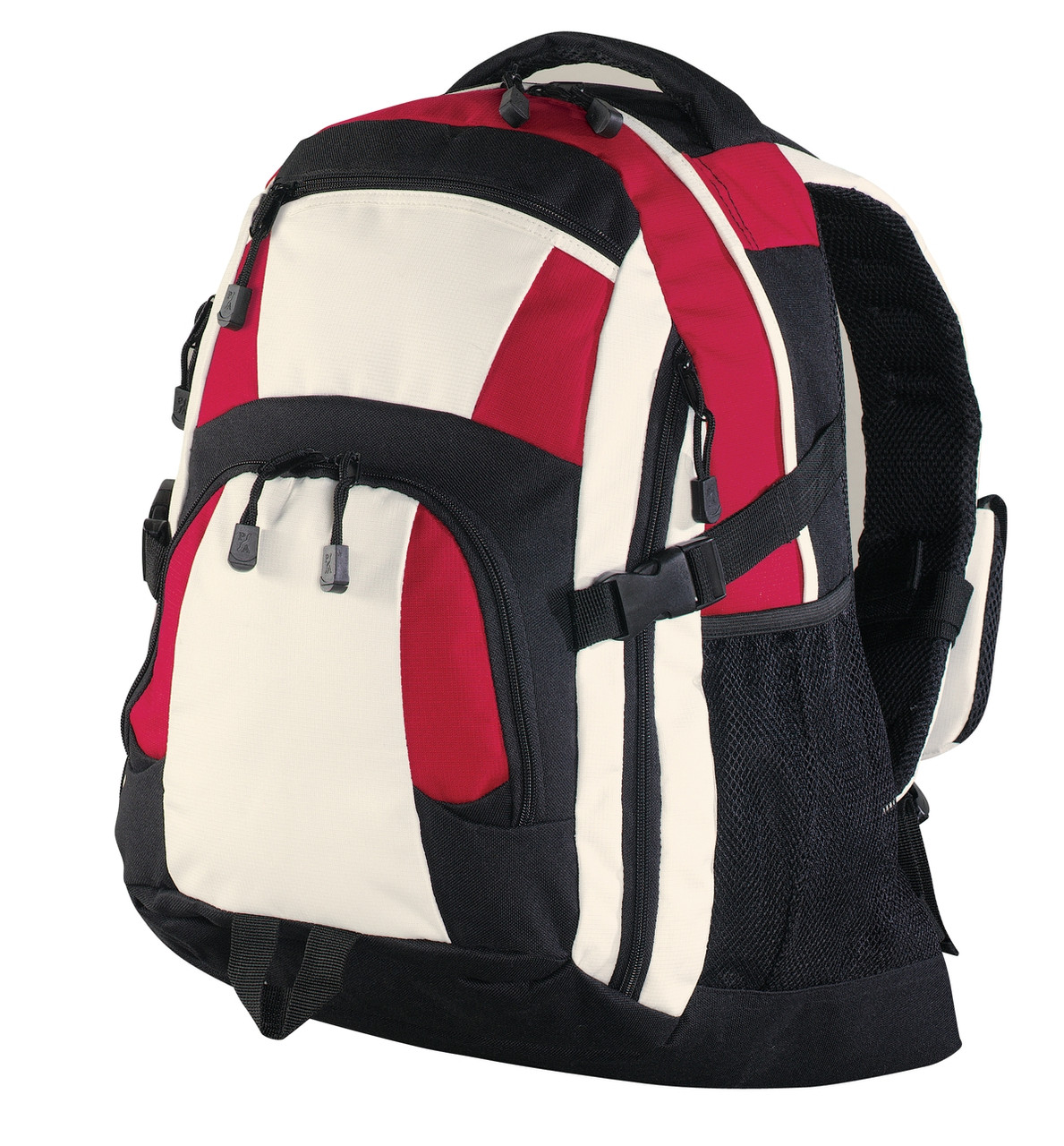 Port Authority® Urban Backpack. BG77 Black/ Red/ Stone