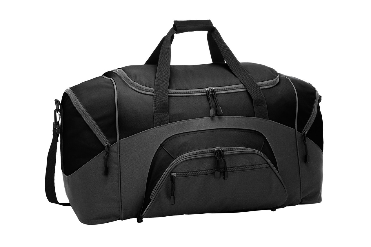 Port Authority® - Standard Colorblock Sport Duffel.  BG99 Heather Grey/ Black