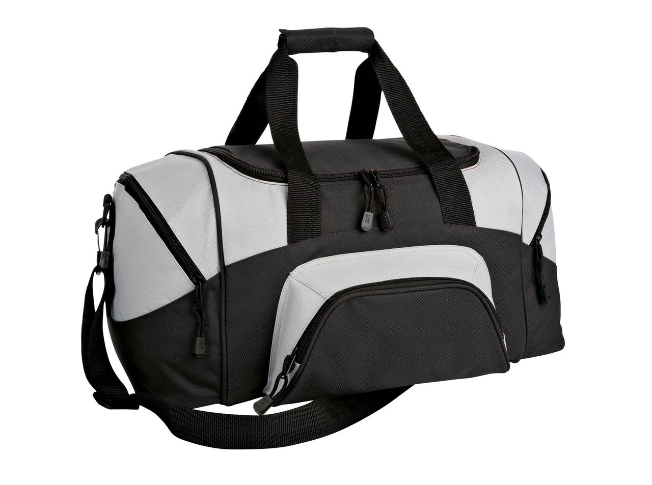 Port Authority® - Small Colorblock Sport Duffel. BG990S Black/ Grey