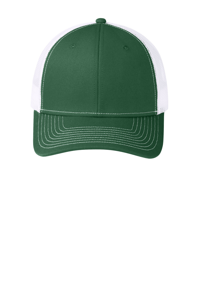 Port Authority® Snapback Trucker Cap. C112 Forest Green/ White