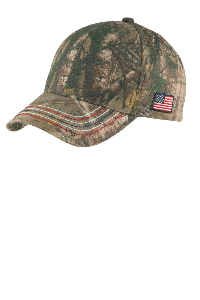 Port Authority® Americana Contrast Stitch Camouflage Cap. C909 Realtree Xtra