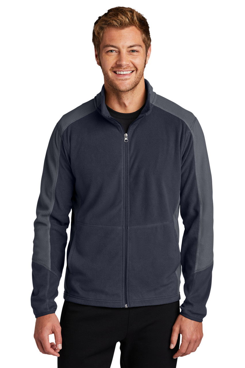 Port Authority® Colorblock Microfleece Jacket. F230 Battleship Grey/ Pearl Grey XS