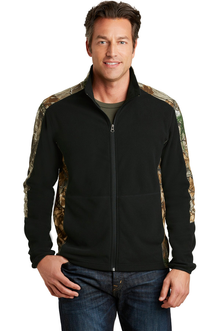 Port Authority® Camouflage Microfleece Full-Zip Jacket. F230C Black/ Realtree Xtra