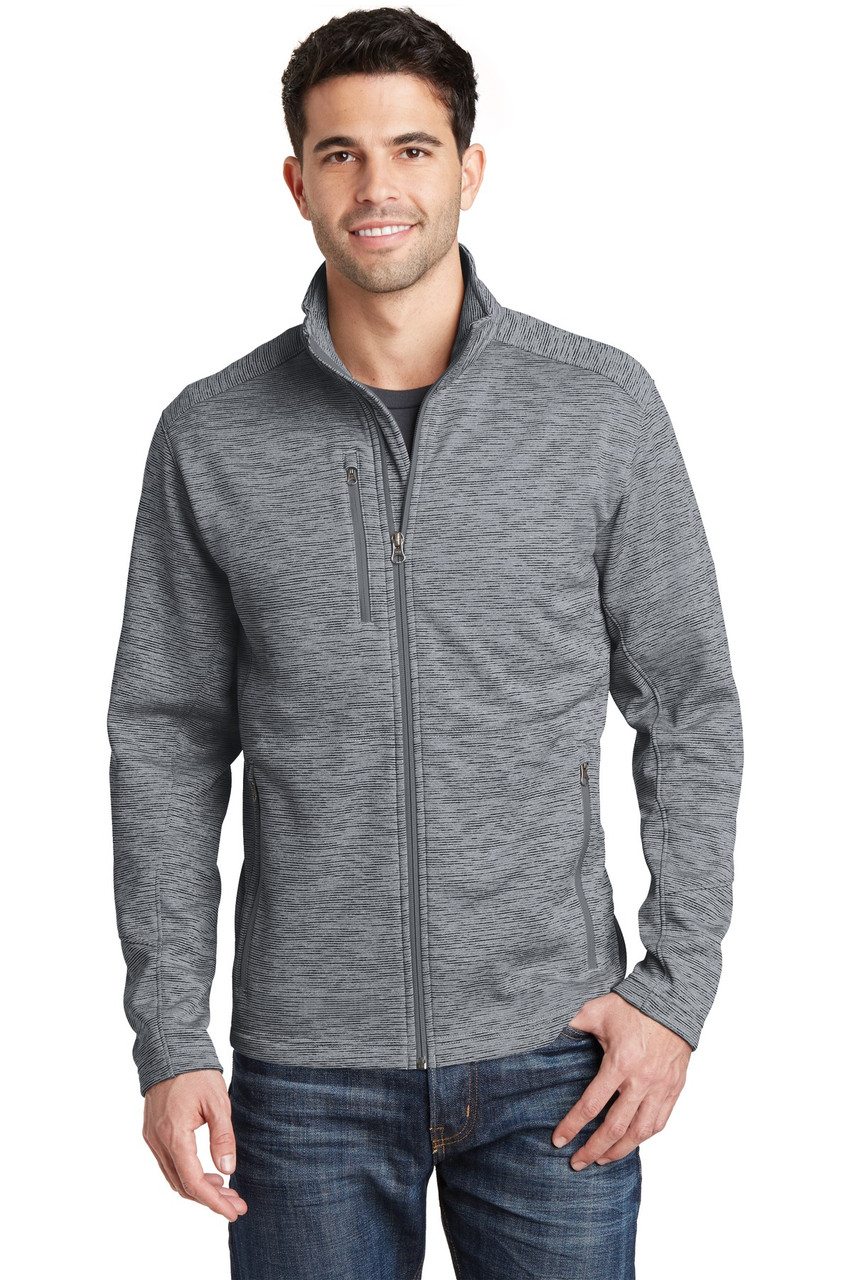 Port Authority® Digi Stripe Fleece Jacket. F231 Grey