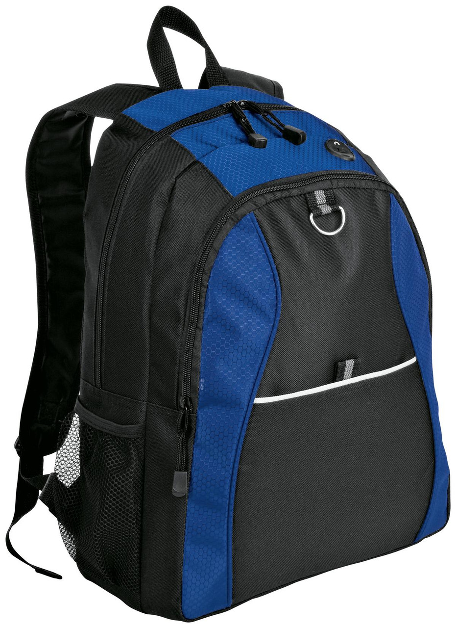 Port Authority® Contrast Honeycomb Backpack. BG1020 Twilight Blue/ Black