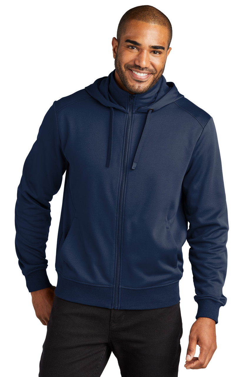 Port Authority® Smooth Fleece Hooded Jacket F814 River Blue Navy