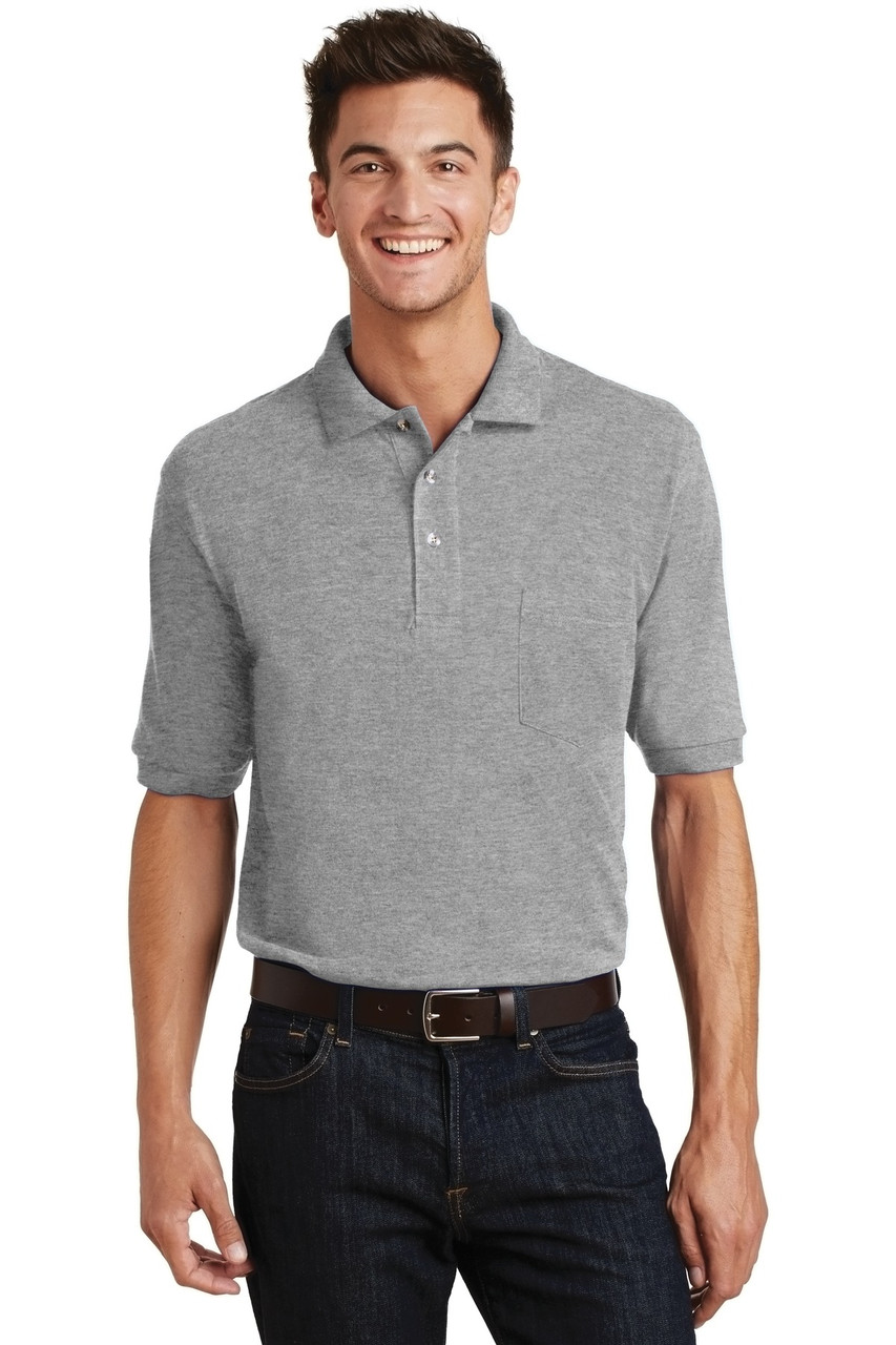 Port Authority® Heavyweight Cotton Pique Polo with Pocket.  K420P Oxford
