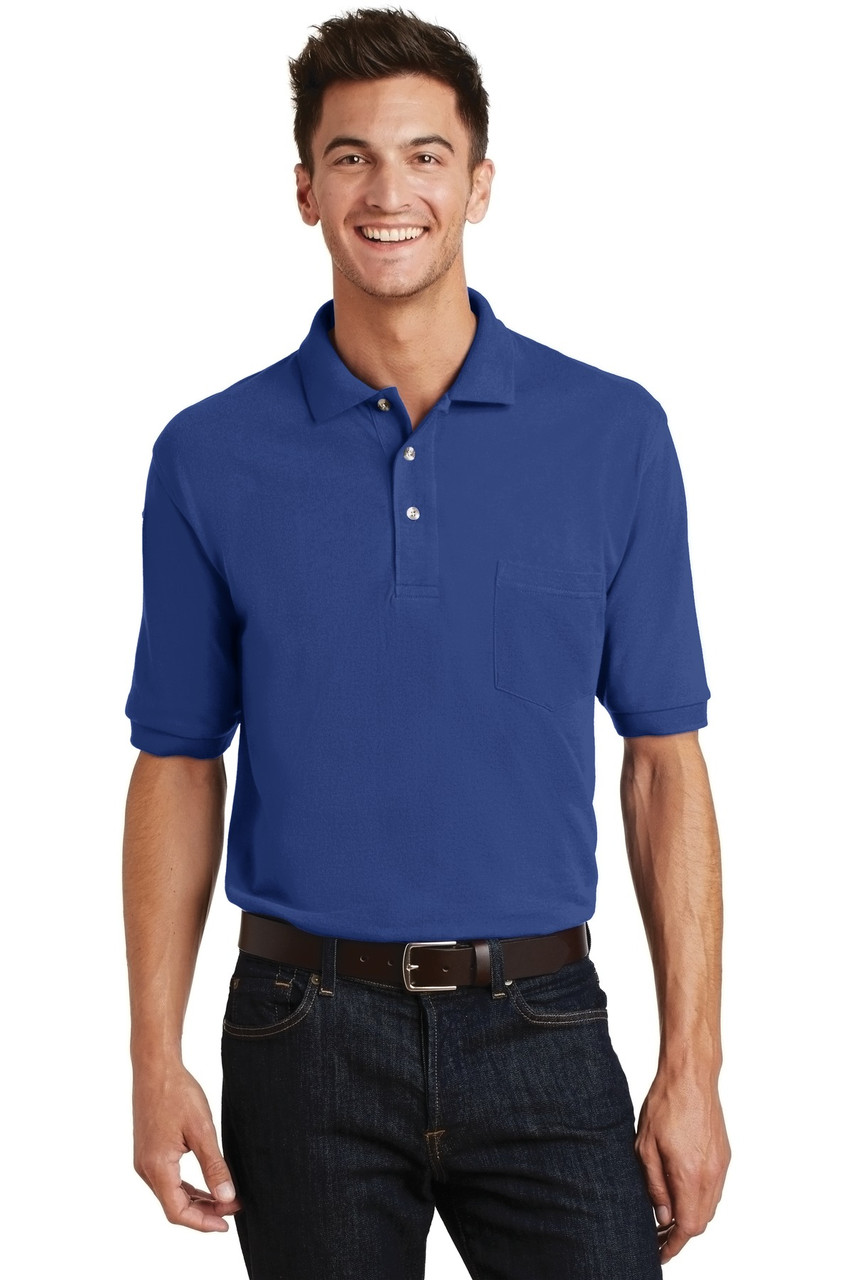 Port Authority® Heavyweight Cotton Pique Polo with Pocket.  K420P Royal