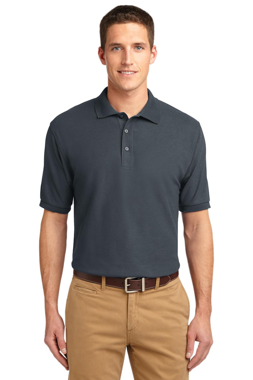 Port Authority® Extended Size Silk Touch™ Polo.   K500ES Steel Grey