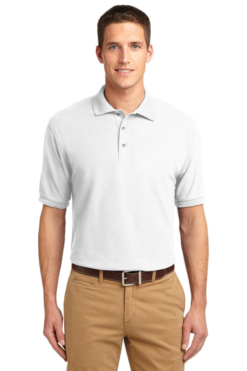 Port Authority® Extended Size Silk Touch™ Polo.   K500ES White