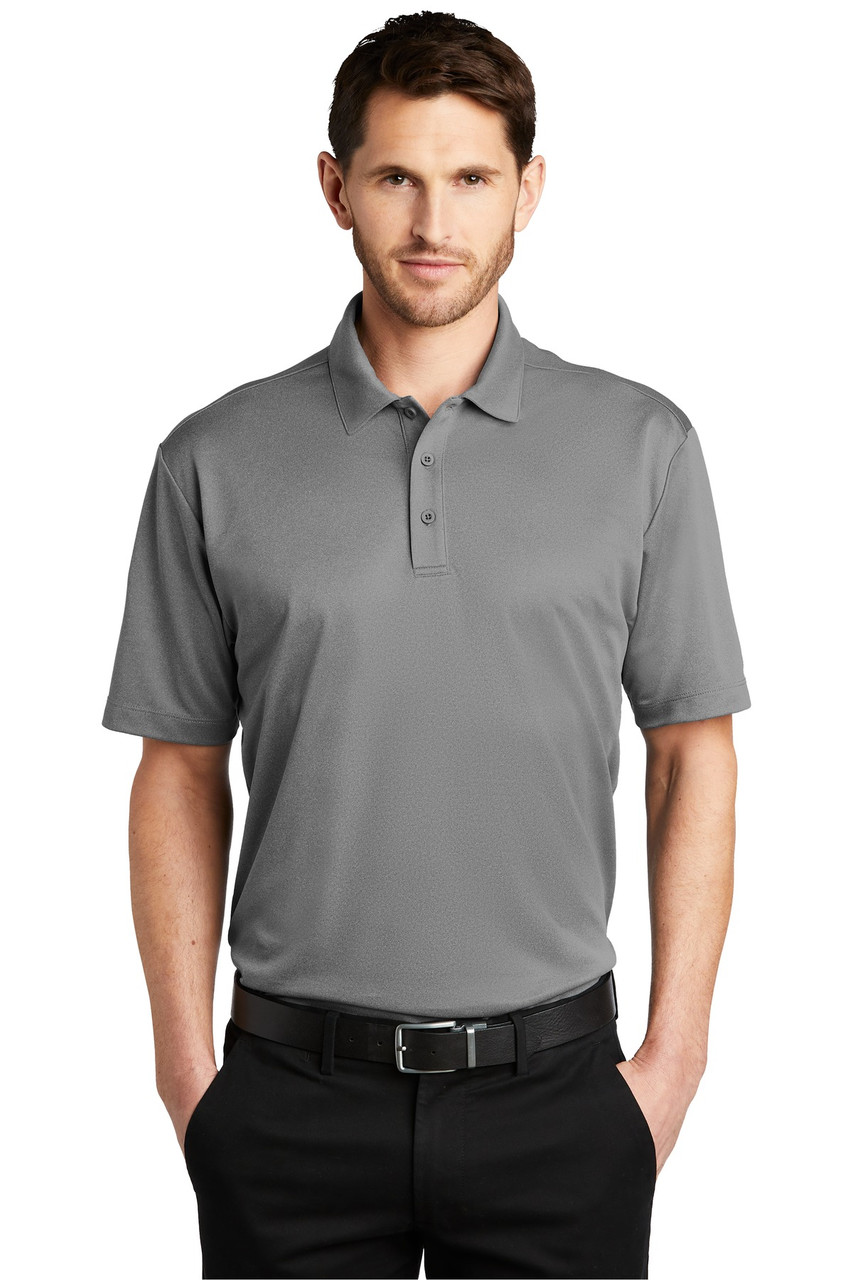 Port Authority ® Heathered Silk Touch ™ Performance Polo. K542 Shadow Grey Heather