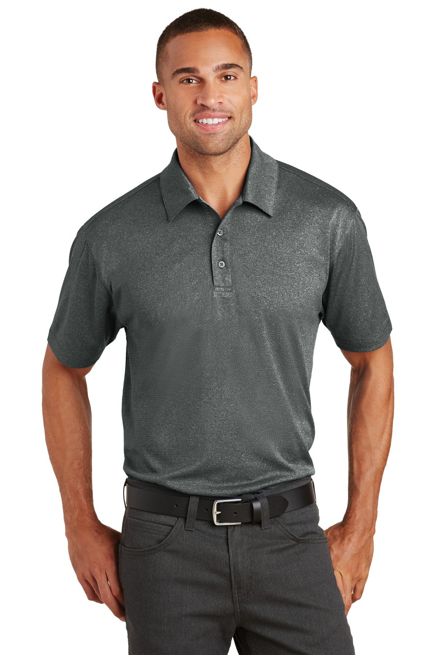 Port Authority® Trace Heather Polo. K576 Charcoal Heather