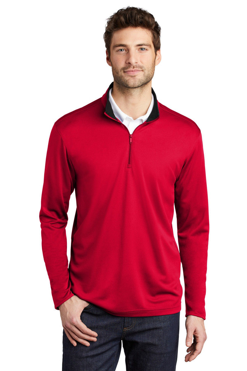 Port Authority ® Silk Touch ™ Performance 1/4-Zip K584 Red/ Black