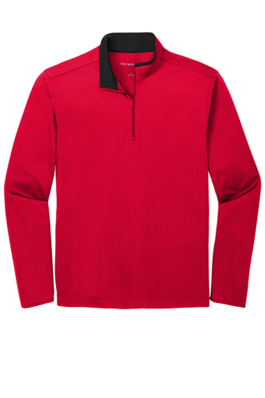 Port Authority ® Silk Touch ™ Performance 1/4-Zip K584 Red/ Black Flat