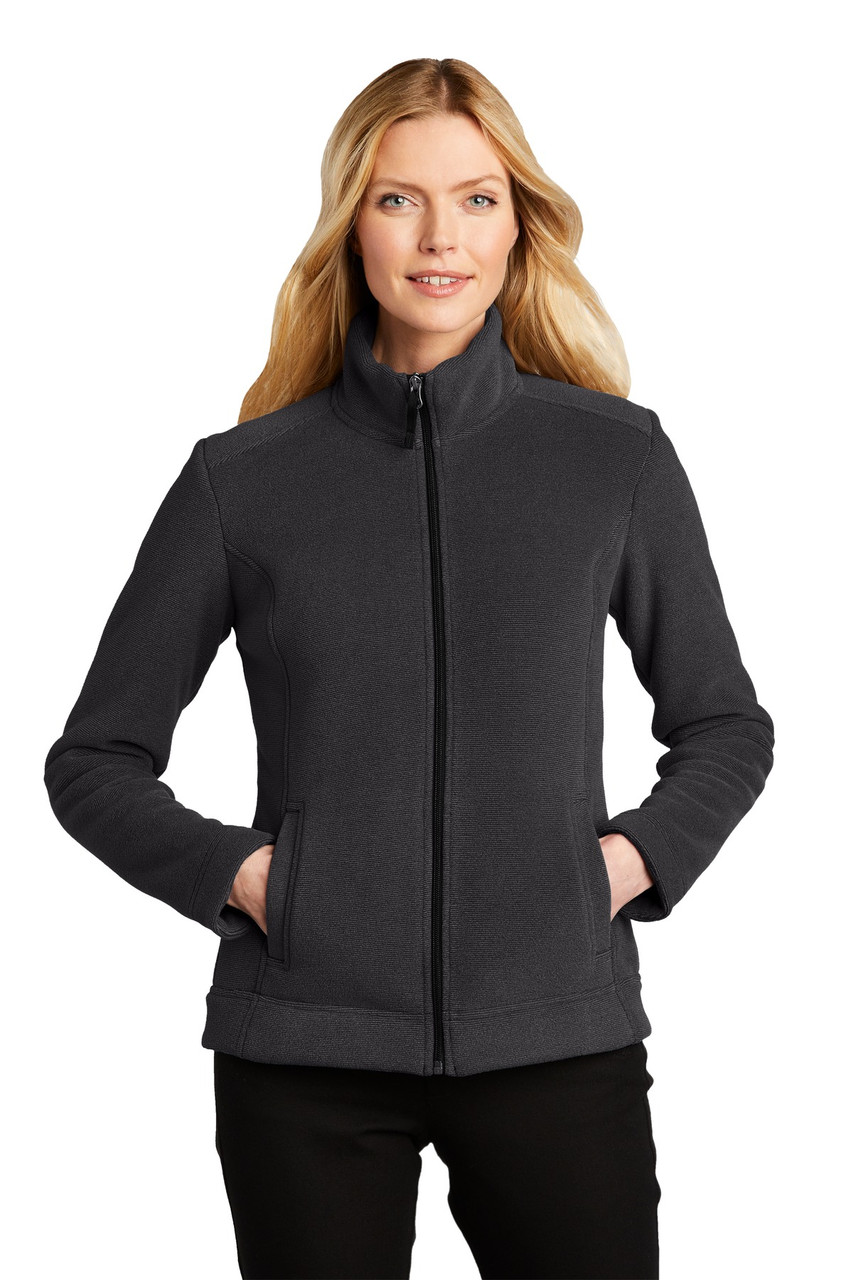 Port Authority ® Ladies Ultra Warm Brushed Fleece Jacket. L211 Graphite/ Deep Black