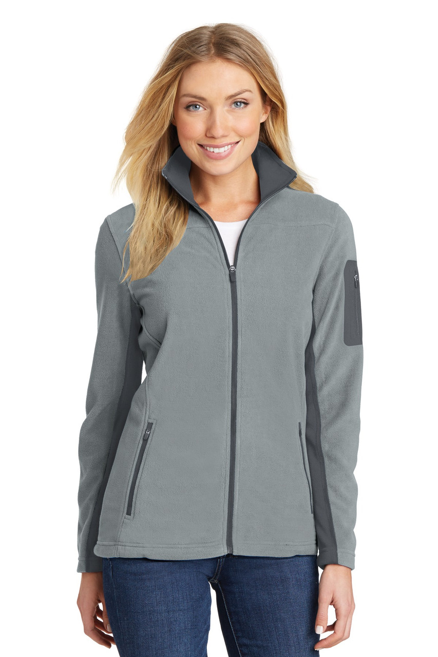 Port Authority® Ladies Summit Fleece Full-Zip Jacket. L233 Frost Grey/ Magnet