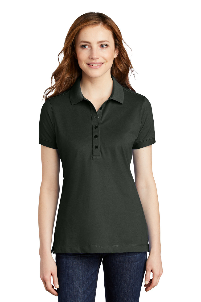 Port Authority® Ladies Stretch Pique Polo. L555 Grey Smoke