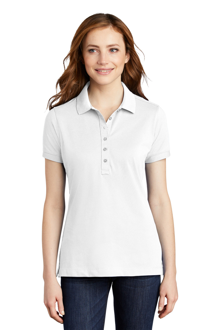 Port Authority® Ladies Stretch Pique Polo. L555 White XS