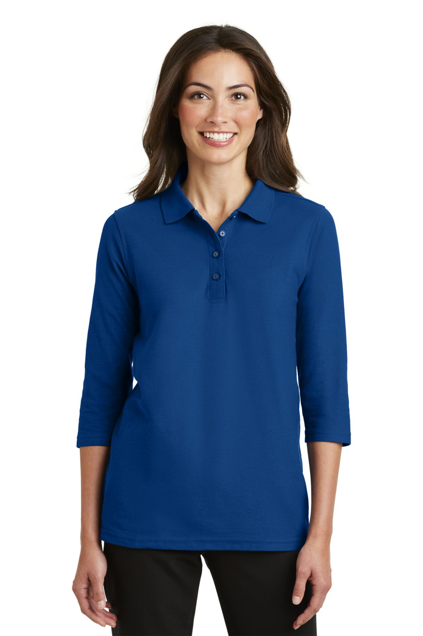 Port Authority® Ladies Silk Touch™ 3/4-Sleeve Polo. L562 Royal