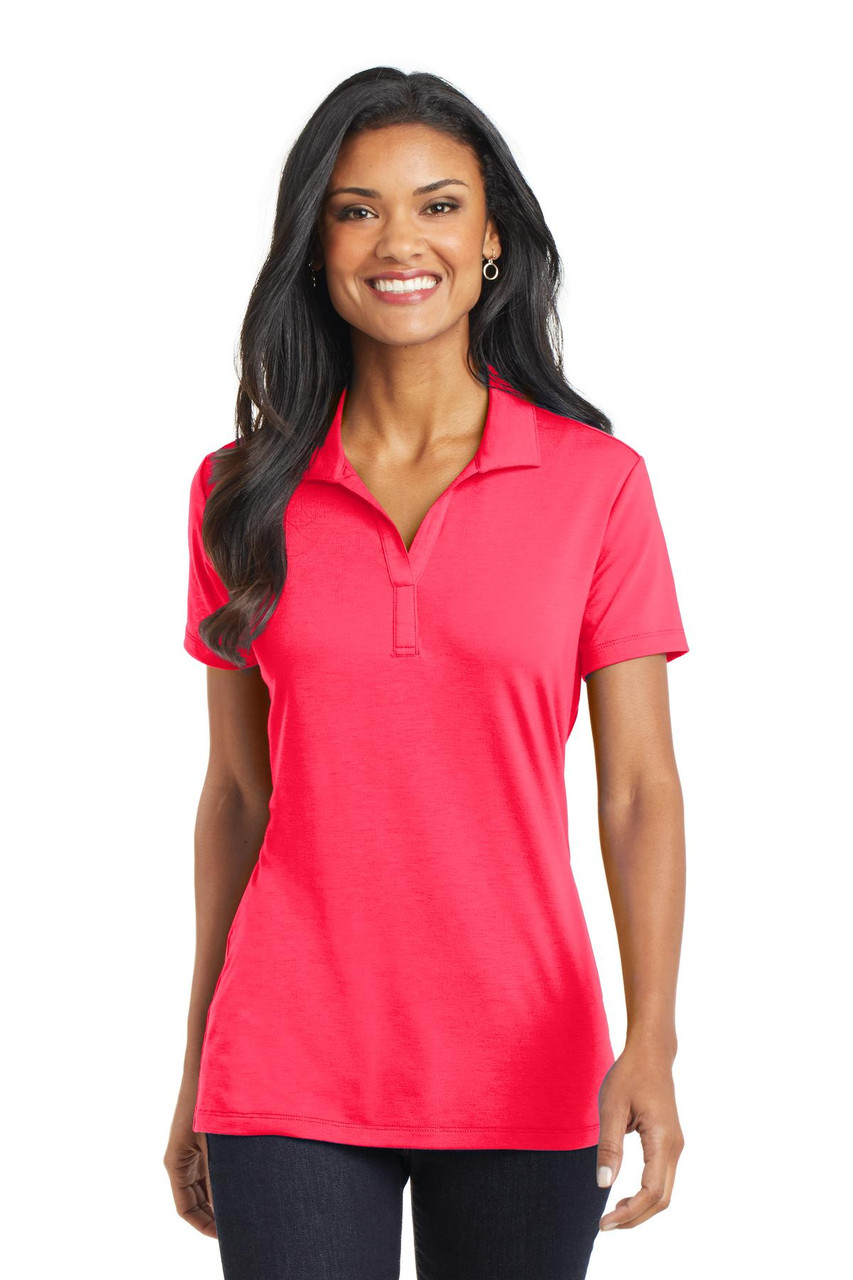 Port Authority® Ladies Cotton Touch™ Performance Polo. L568 Hot Coral