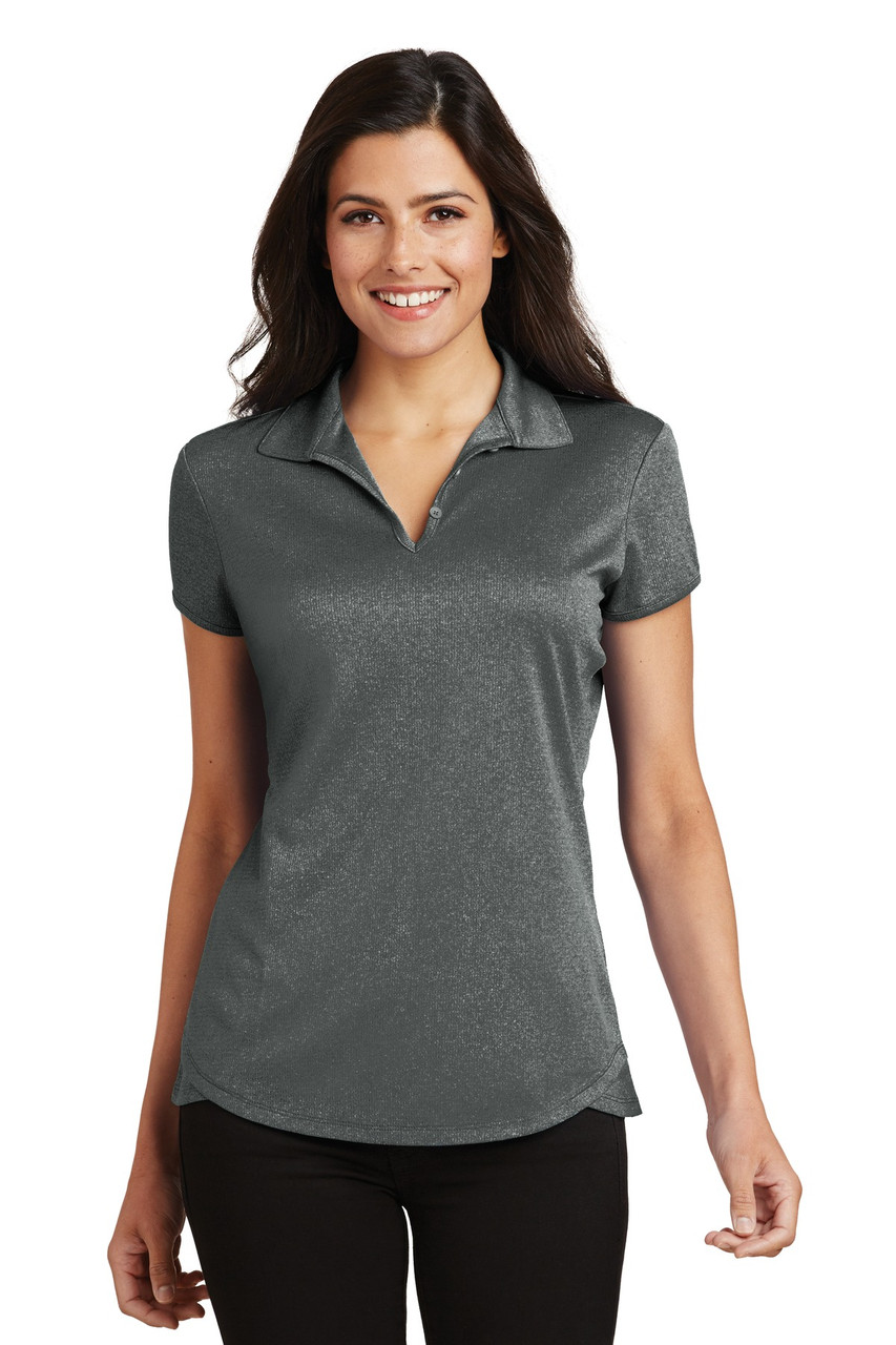 Port Authority® Ladies Trace Heather Polo. L576 Charcoal Heather