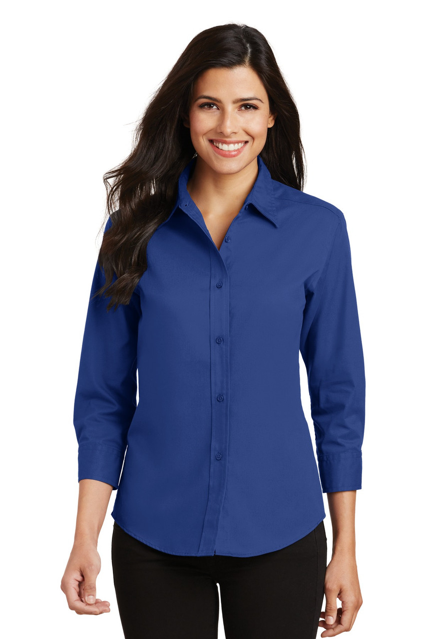 Port Authority® Ladies 3/4-Sleeve Easy Care Shirt. L612 Royal