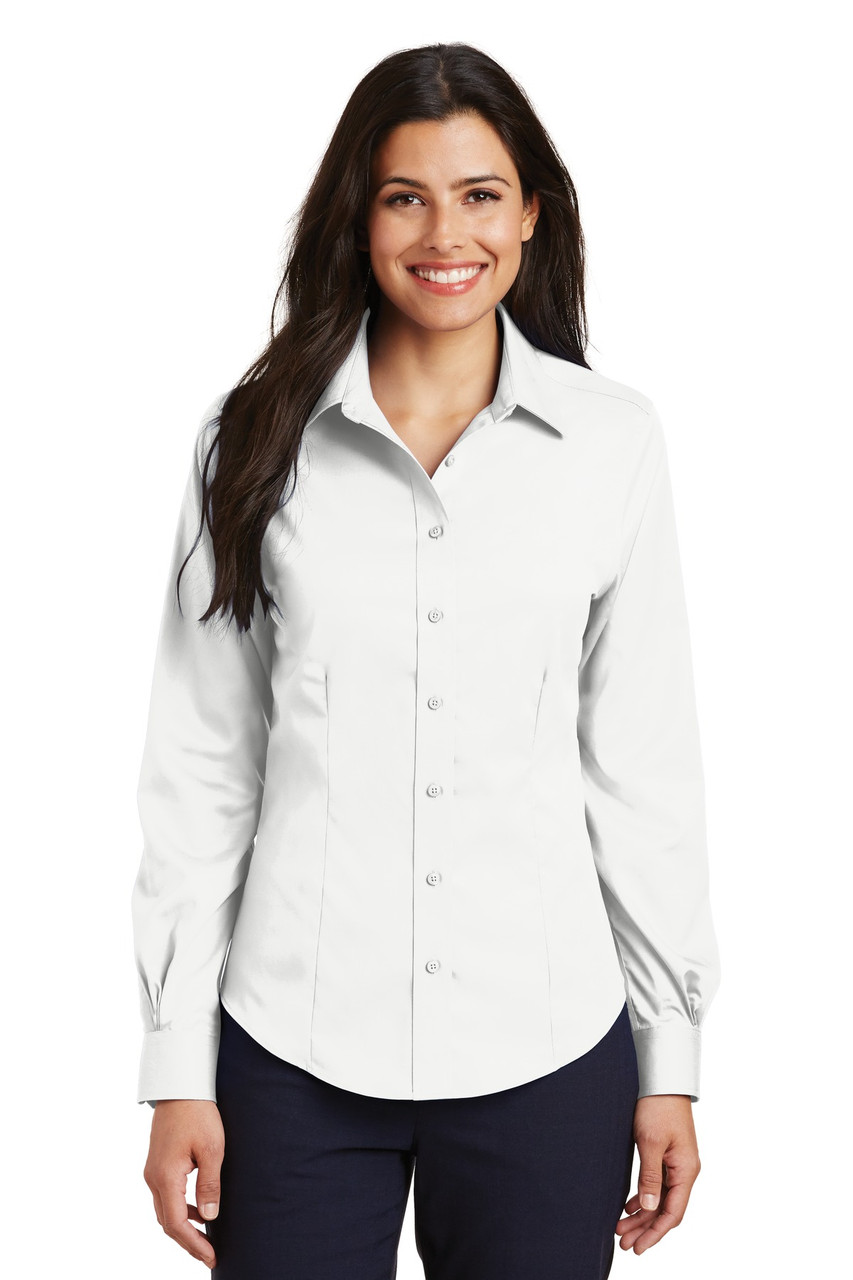 Port Authority® Ladies Non-Iron Twill Shirt.  L638 White