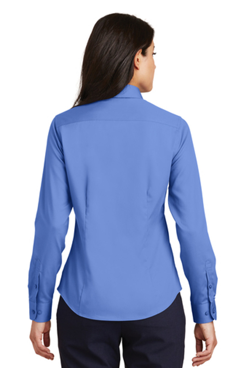 Port Authority® Ladies Non-Iron Twill Shirt.  L638 Ultramarine Blue Back