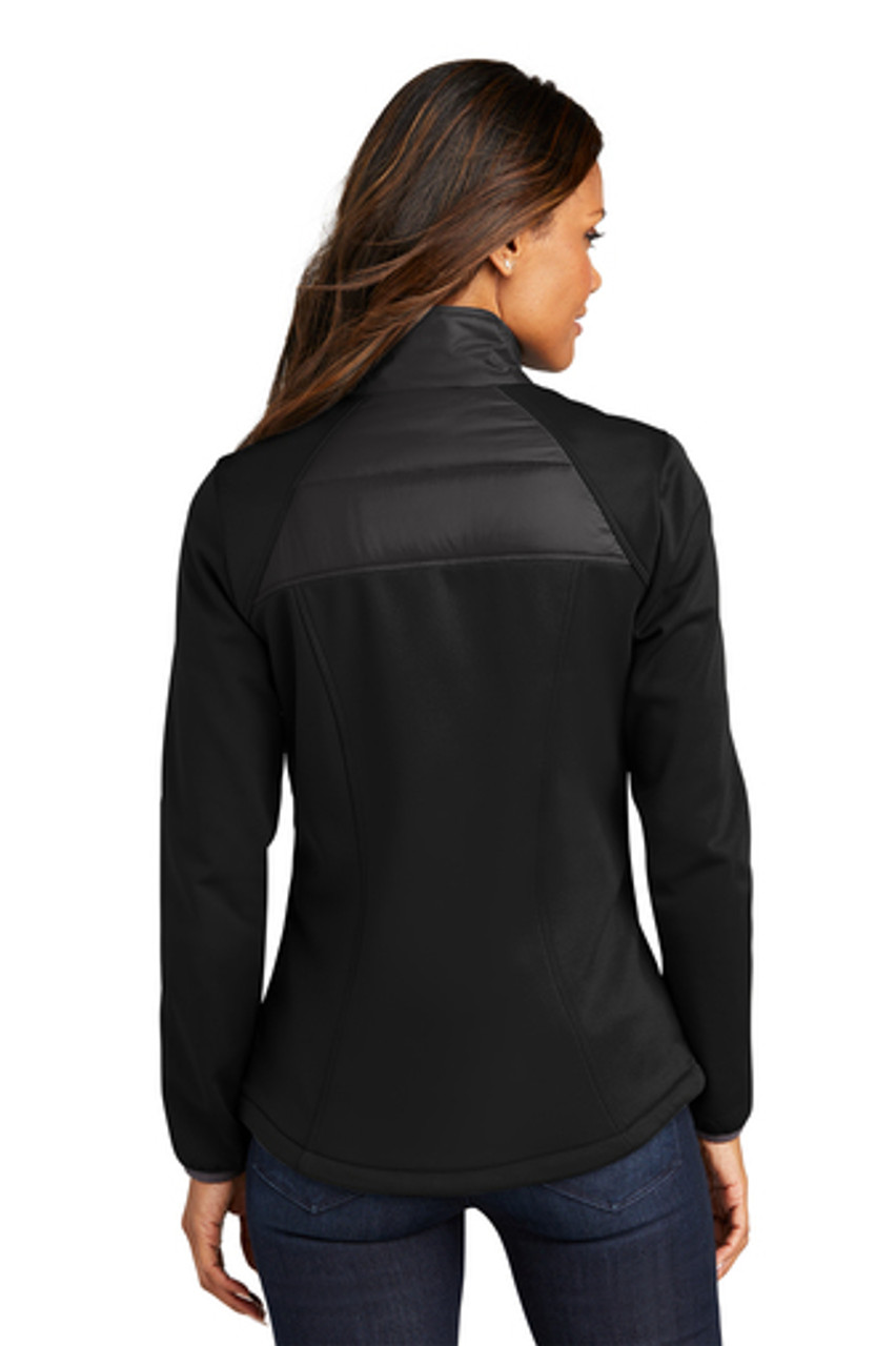 Port Authority® Ladies Hybrid Soft Shell Jacket. L787 Deep Black Back
