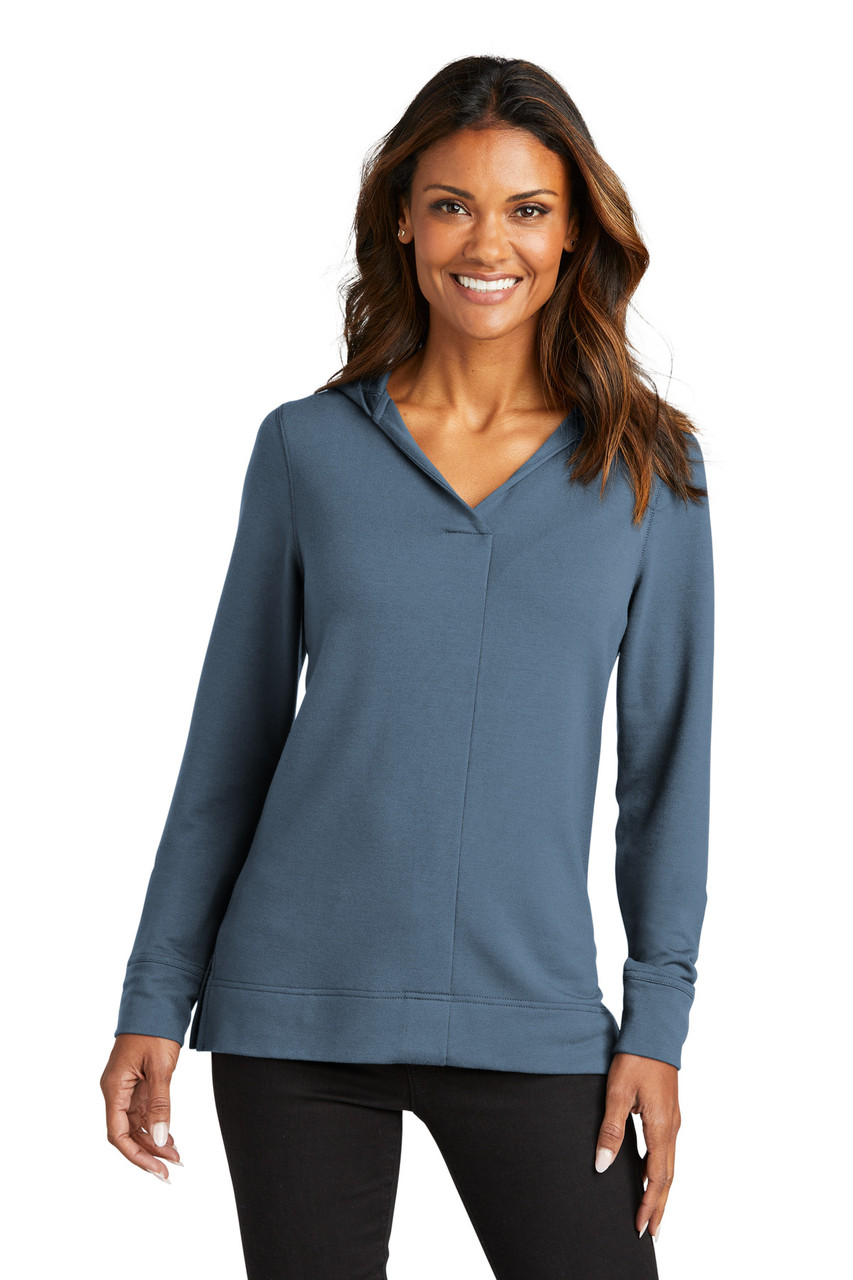 Port Authority® Ladies Microterry Pullover Hoodie LK826 Dusk Blue