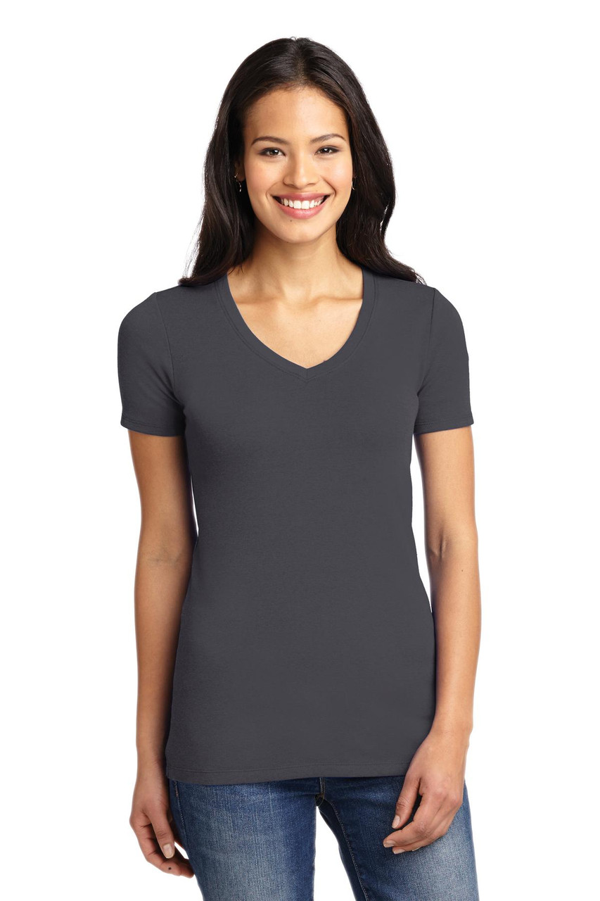 Port Authority® Ladies Concept Stretch V-Neck Tee. LM1005 Grey Smoke