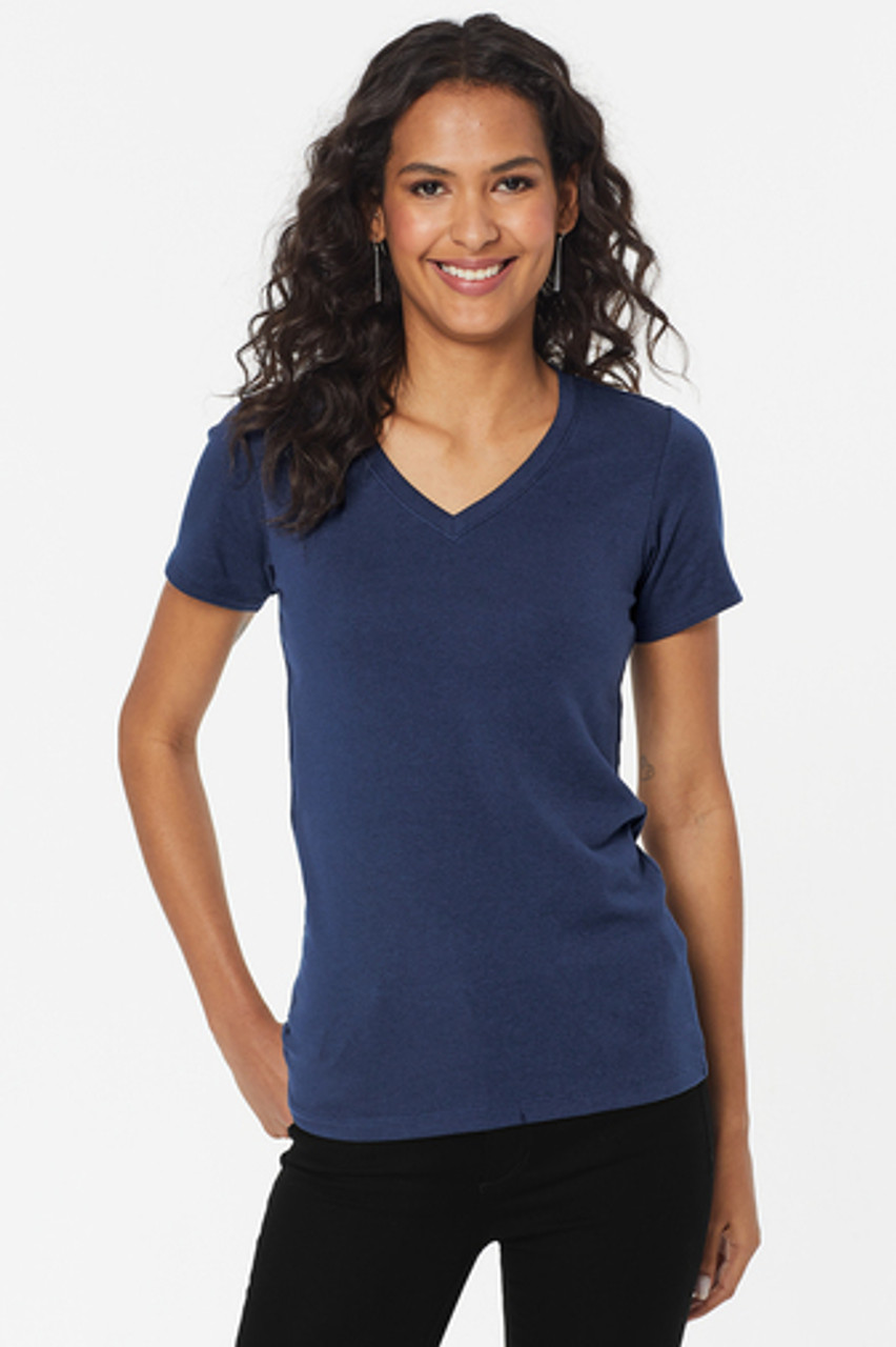 Port Authority® Ladies Concept Stretch V-Neck Tee. LM1005 Dress Blue Navy Alt