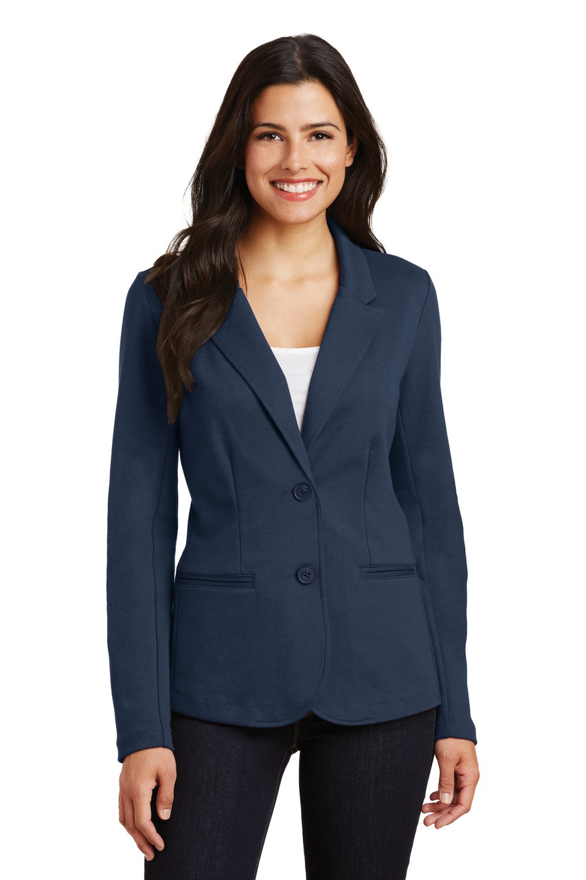 Port Authority® Ladies Knit Blazer. LM2000 Deep Navy