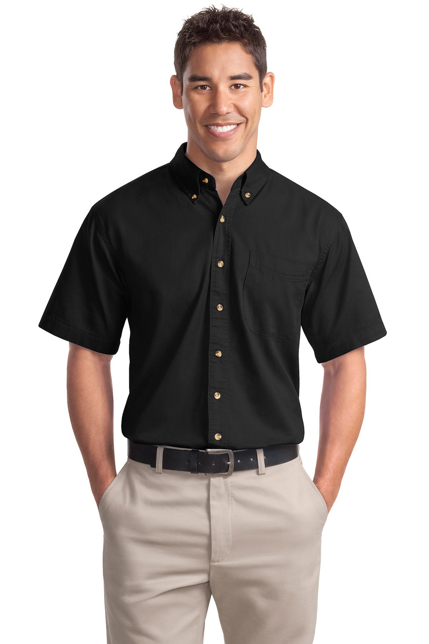 Port Authority® Short Sleeve Twill Shirt. S500T Black