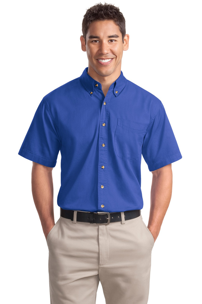 Port Authority® Short Sleeve Twill Shirt. S500T Faded Blue