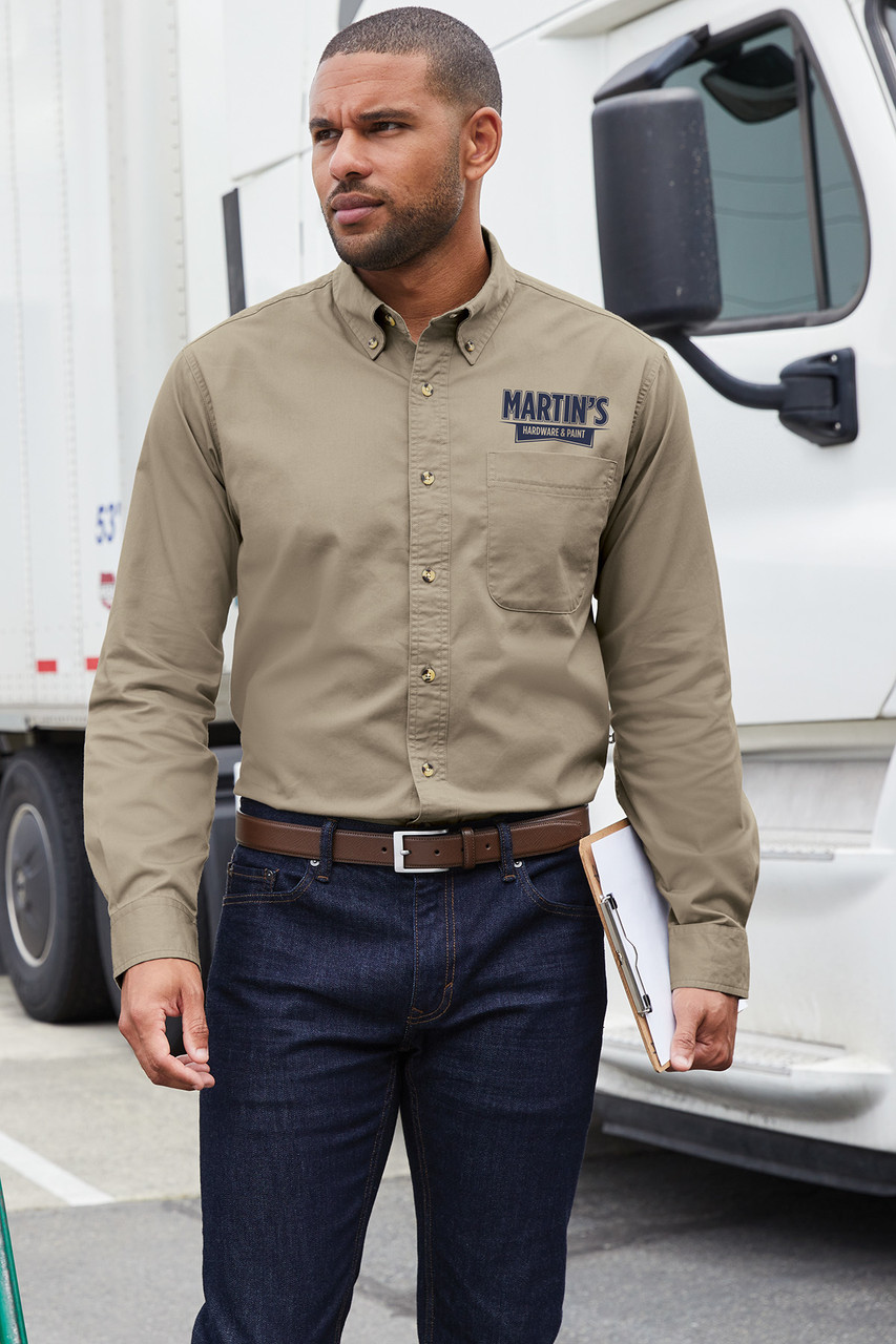 Port Authority® Short Sleeve Twill Shirt. S500T Khaki Lifestyle