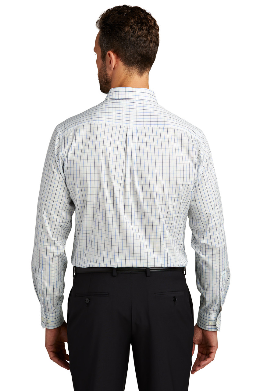 Port Authority® Tattersall Easy Care Shirt. S642 Blue/ Navy Back